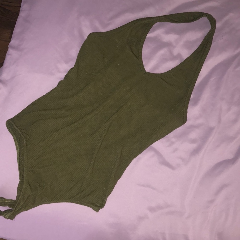Olive Halter top bodysuit